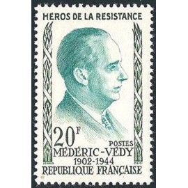 France num Yvert 1200 ** MNH Resistance Vedy Année 1959