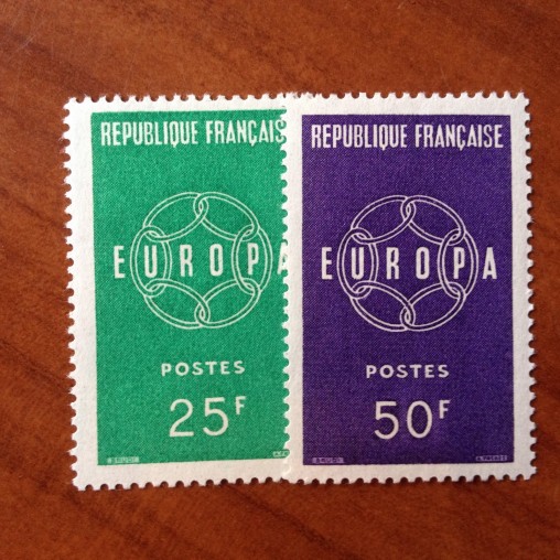 France num Yvert 1218-1219 ** MNH Europa  Année 1959