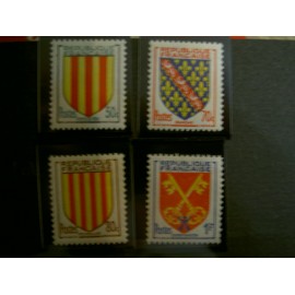 France num Yvert 1044-1047 ** MNH Armoiries de provinces Année 1955