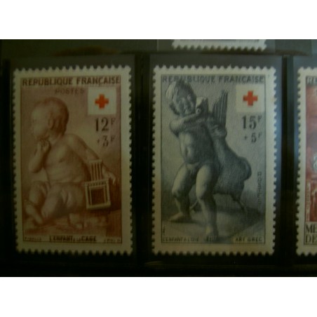 France num Yvert 1048-1049 ** MNH Coix rouge  Année 1955