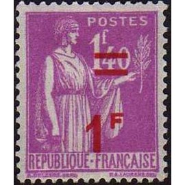 France num Yvert 484 ** MNH surchargé Paix Année 1941