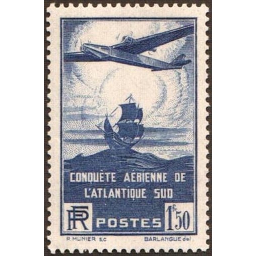 France num Yvert 320 ** MNH Atlantique Sud Année 1936