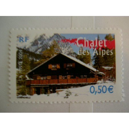 France num Yvert 3711 ** MNH Année 2004 Chalet des alpes