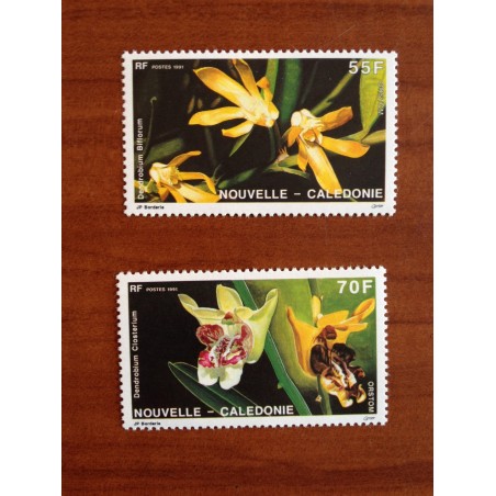 NOUVELLE CALEDONIE Num 614-615 ** MNH ANNEE 1991 Orchidee
