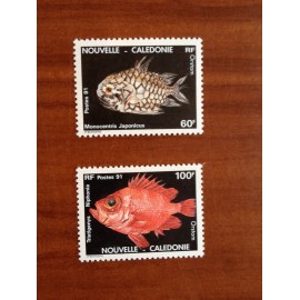 NOUVELLE CALEDONIE Num 617-618 ** MNH ANNEE 1991 Poisson Fish