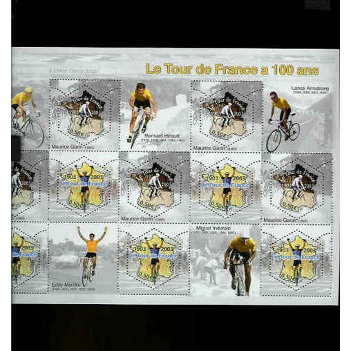 France Bloc num Yvert 59 ** MNH 2003 Velo Tour