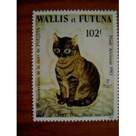 Wallis et Futuna  PA 125 ** MNH sans charniere année 1983 Chat huile de Tsugouharu