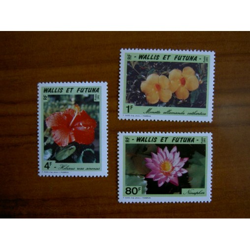 Wallis et Futuna 420-422 ** luxe sans charnière Flore hibiscus Nenuphar 1991