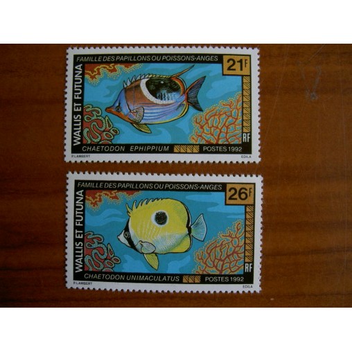 Wallis et Futuna 430-431  ** luxe sans charnière Faune Poisson fish 1992