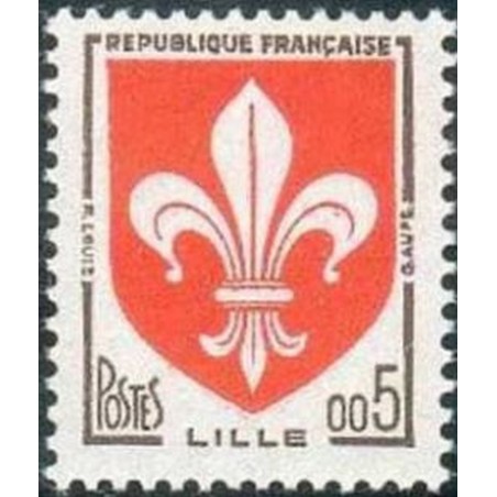 France 1230a ** Armoiries LILLE Gomme tropicale en 1960