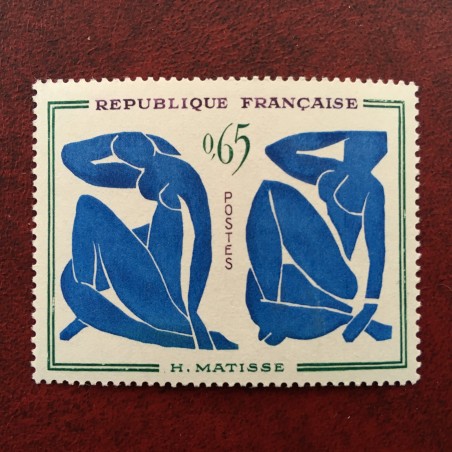 France 1320a ** Tableau de Matisse bleu ciel Variété en 1961