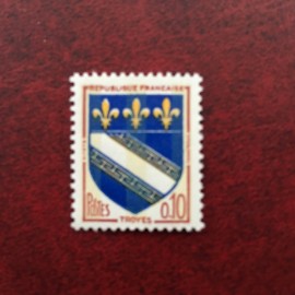 France 1353a ** Armoiries Troyes variété sans phosphore en 1962