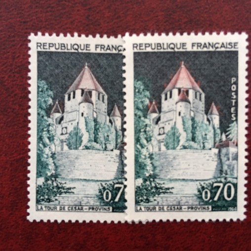 France 1392Aa ** Tour de Provins Cesar toit gris Variété en 1963