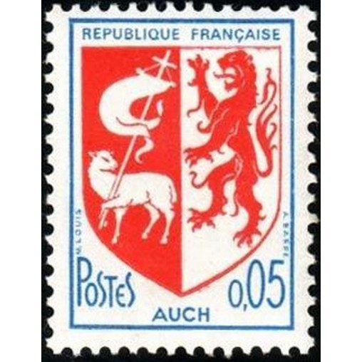France 1468a ** Armoiries Auch roulette variété  en 1966