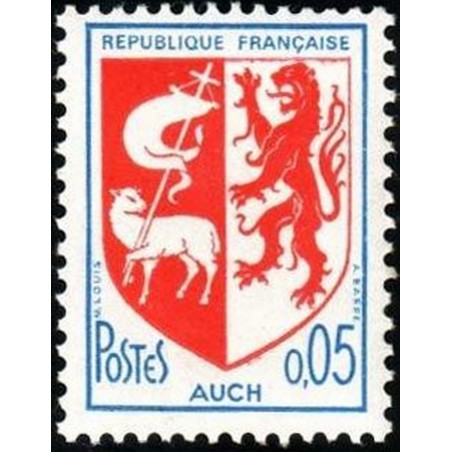 France 1468a ** Armoiries Auch roulette variété  en 1966