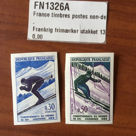 France  1326-1327 non dentelé Chamonix Ski en 1962