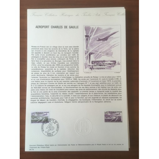 Document Officiel 1787 Aeroport De Gaule  1974 num 04-74