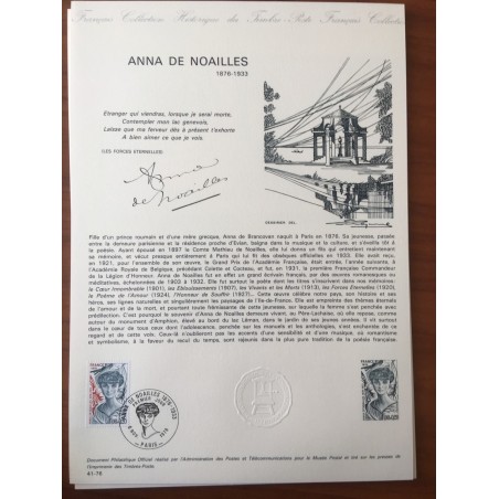 Document Officiel 1898 Anna de Noailles  1976 num 41-76