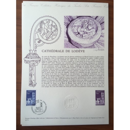 Document Officiel 1902 Cathedrale Lodeve  1976 num 42-76