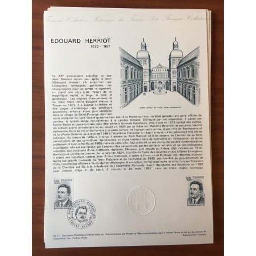 Document Officiel 1953 Edouard Herriot  1977 num 39-77