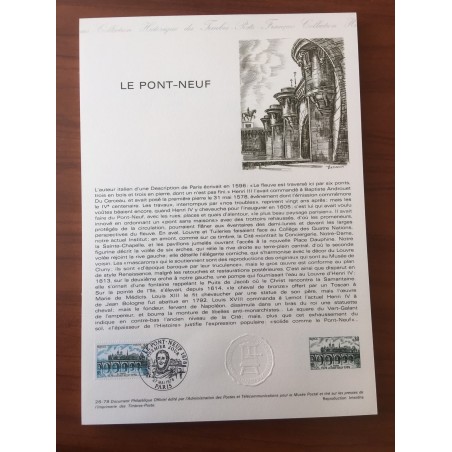 Document Officiel 1997 Pont neuf Paris  1978 num 26-78