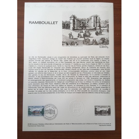 Document Officiel 2111 Château Rambouillet  1980 num 40-80