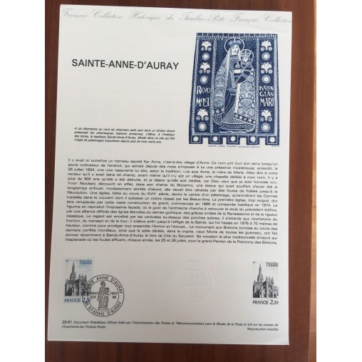 Document Officiel 2134 Anne d'auray  1981 num 29-81