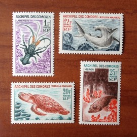 Comores 35-38 ** MNH Faune Marine en 1966