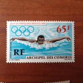 Comores PA 25  ** MNH JO mexico Natation en 1969
