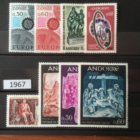 Andorre Annee Complete 1967 MNH ** Superbe