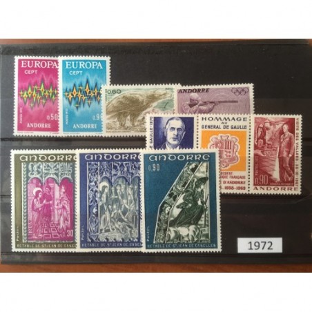 Andorre Annee Complete 1972 MNH ** Superbe