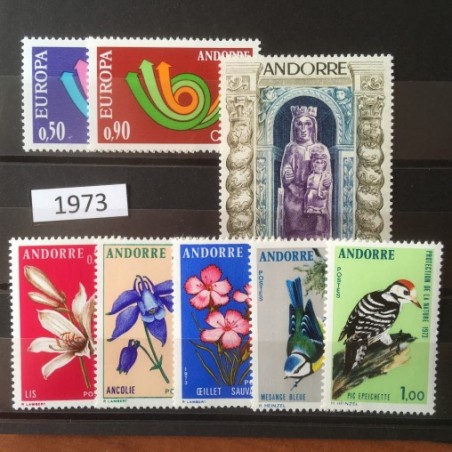 Andorre Annee Complete 1973 MNH ** Superbe