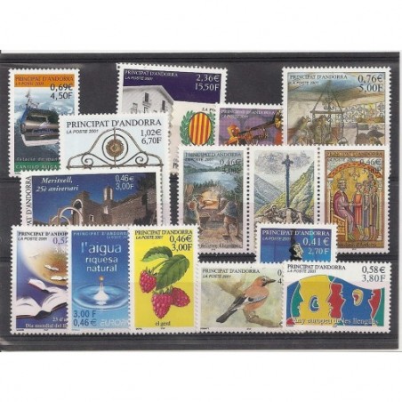 Andorre Annee Complete 2001 MNH ** Superbe