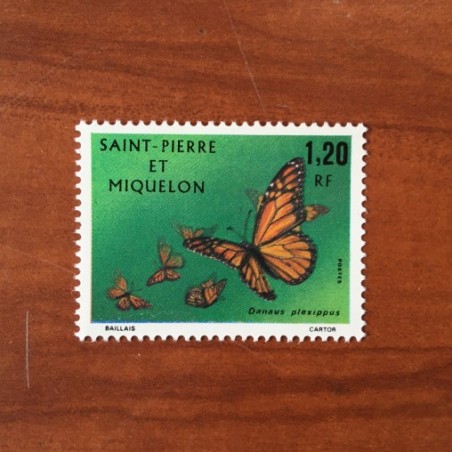 Saint Pierre et Miquelon 442 ** MNH Papillon Butterfly année 1975