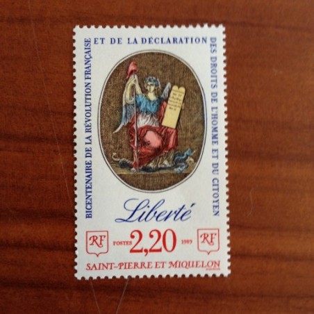 Saint Pierre et Miquelon 499 ** MNH La Liberté année 1989