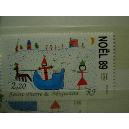 Saint Pierre et Miquelon 512 ** MNH Noel dessin enfant année 1989
