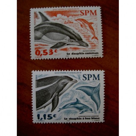 Saint Pierre et Miquelon 843-844 ** MNH Cétacés Dauphin année 2005