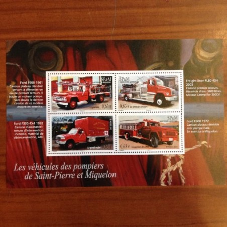 Saint Pierre et Miquelon 1078 F1078 ** MNH Vehicule de pompier1078-1081  année 2013