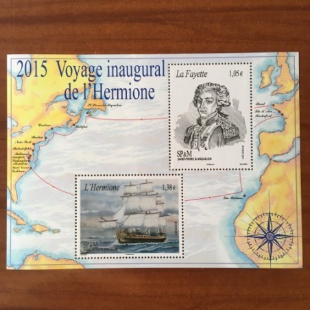 Saint Pierre et Miquelon 1137 F1137 ** MNH Hermione La Fayette1137-1138  année 2015