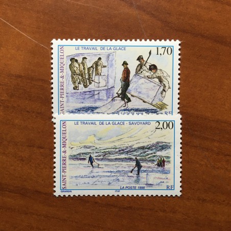 Saint Pierre et Miquelon 672-673 ** MNH travail de la glace année 1998