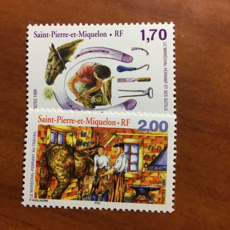Saint Pierre et Miquelon 689-690 ** MNH Cheval maréchal-ferrant année 1999