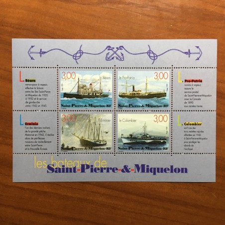 Saint Pierre et Miquelon 696-699 ** MNH Bateaux BF7 année 1999