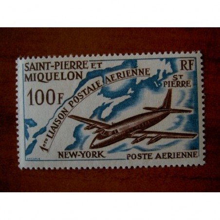 Saint Pierre et miquelon num PA 31 * MH en 1964 Premiere liaison postale avion