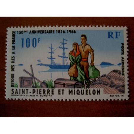 Saint Pierre et miquelon num PA 36 * MH en 1966 Retour des Iles à la France