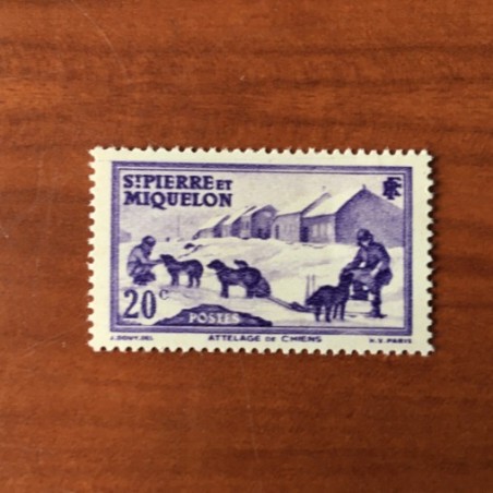 Saint Pierre et Miquelon 173 ** MNH Attelage chien année 1938
