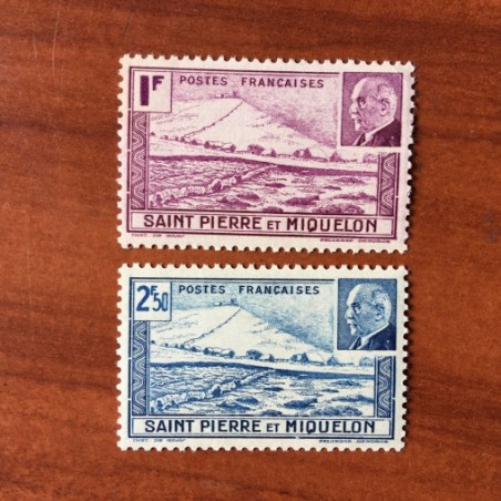 Saint Pierre et Miquelon 210-211 ** MNH Falaise et Phare année 1941