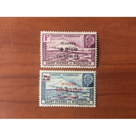 Saint Pierre et Miquelon 312-313 ** MNH uvres coloniales année 1944
