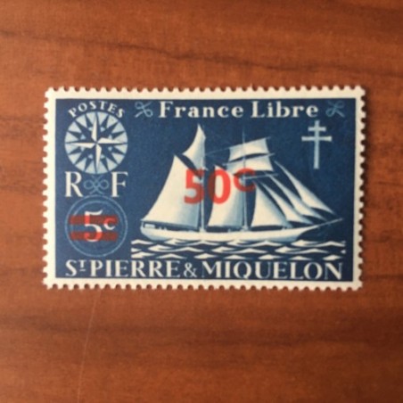 Saint Pierre et Miquelon 315 * MH serie Londres surchargés année 1945