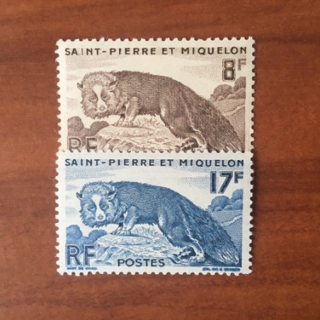 Saint Pierre et Miquelon 345-346 ** MNH Renard Argenté année 1952