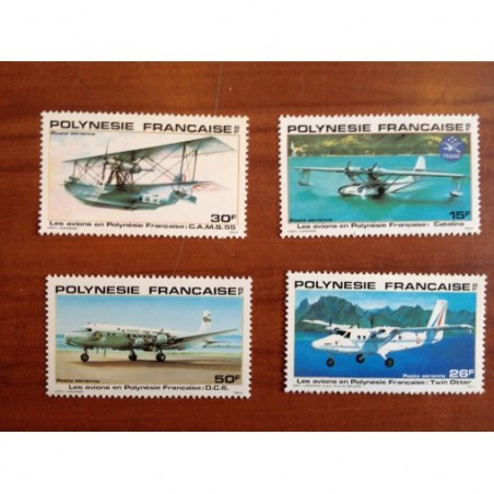 POLYNESIE PA NUM 156-159 ** MNH ANNEE 1980 Avion